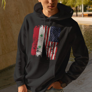 Syria USA Flag - Half American Hoodie