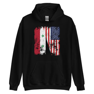Syria USA Flag - Half American Hoodie