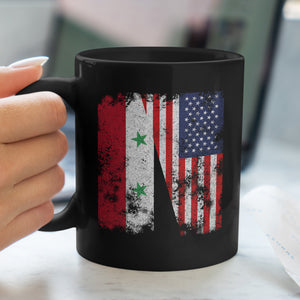 Syria USA Flag - Half American Mug