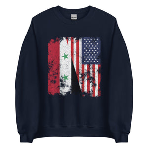Syria USA Flag - Half American Sweatshirt