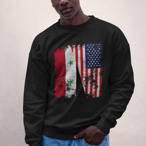 Syria USA Flag - Half American Sweatshirt