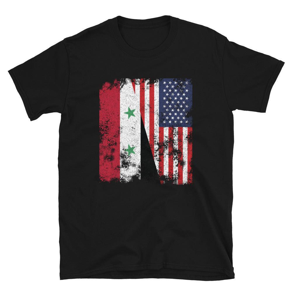Syria USA Flag - Half American T-Shirt