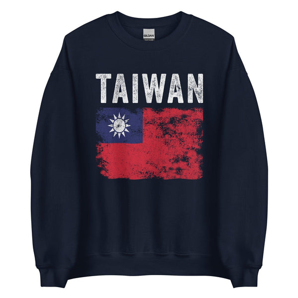 Taiwan Flag Distressed - Taiwanese Flag Sweatshirt