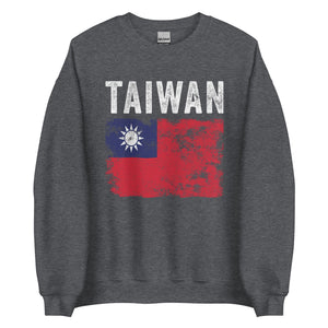 Taiwan Flag Distressed - Taiwanese Flag Sweatshirt