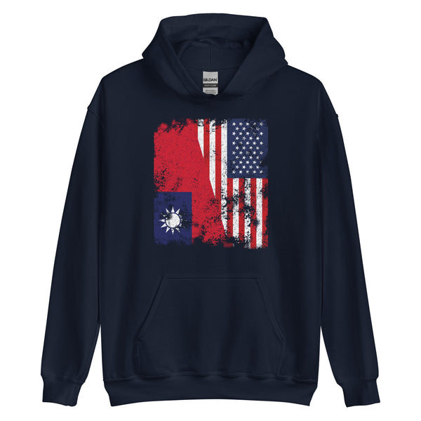 Taiwan USA Flag - Half American Hoodie