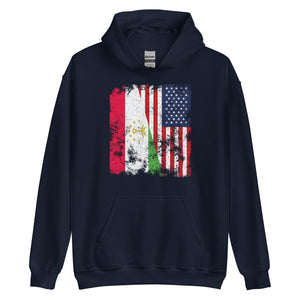 Tajikistan USA Flag - Half American Hoodie