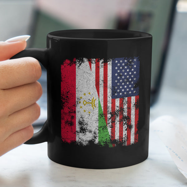Tajikistan USA Flag - Half American Mug