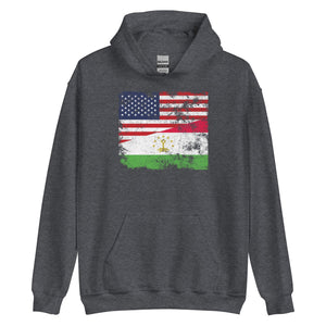 Tajikistan USA Flag Hoodie