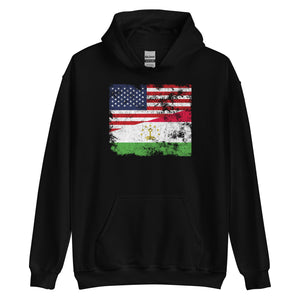 Tajikistan USA Flag Hoodie