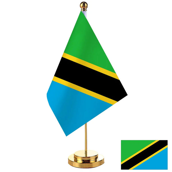 Tanzania Desk Flag - Small Office Table Flag