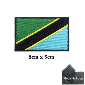 Tanzania Flag Patch - Iron On/Hook & Loop Patch