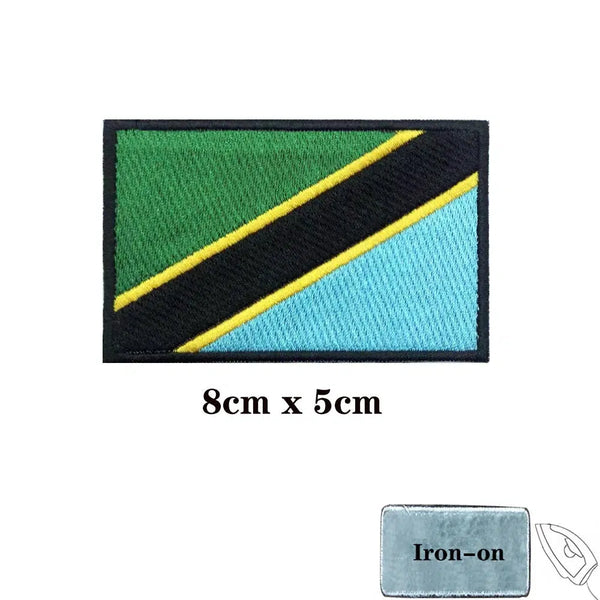 Tanzania Flag Patch - Iron On/Hook & Loop Patch