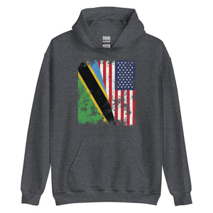Tanzania USA Flag - Half American Hoodie