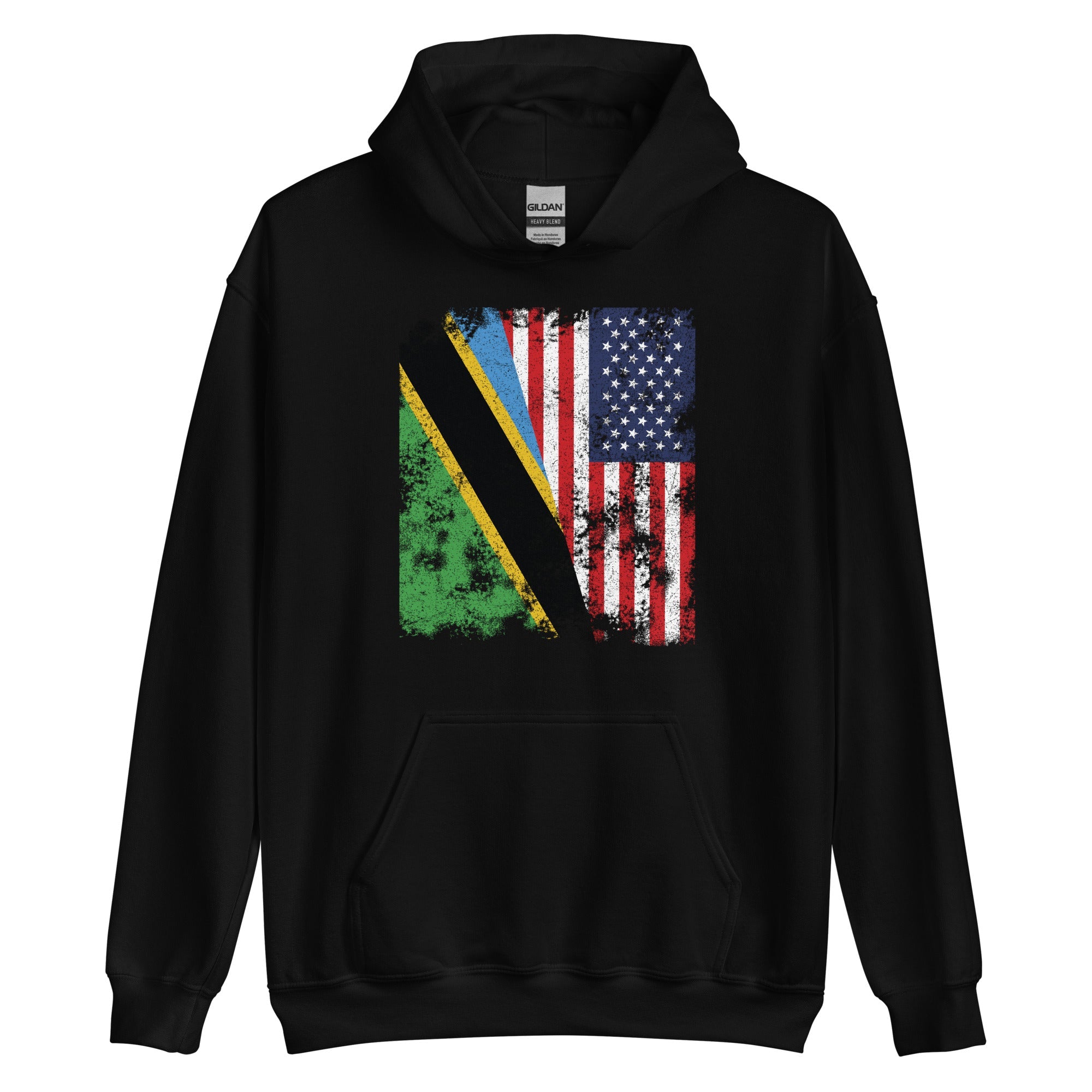 Tanzania USA Flag - Half American Hoodie
