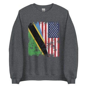 Tanzania USA Flag - Half American Sweatshirt