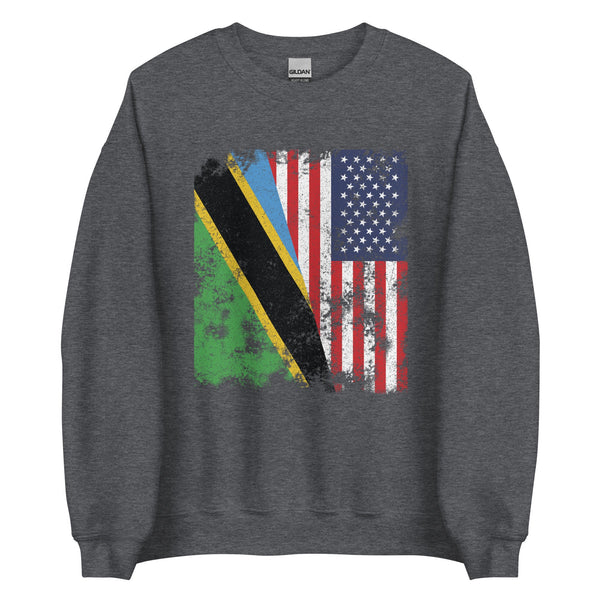 Tanzania USA Flag - Half American Sweatshirt