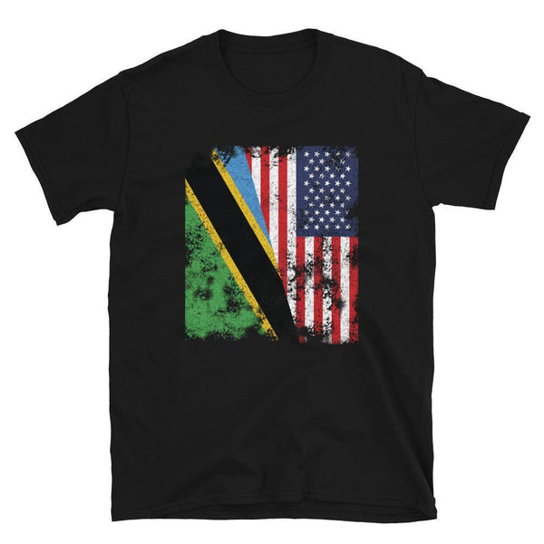 Tanzania USA Flag - Half American T-Shirt