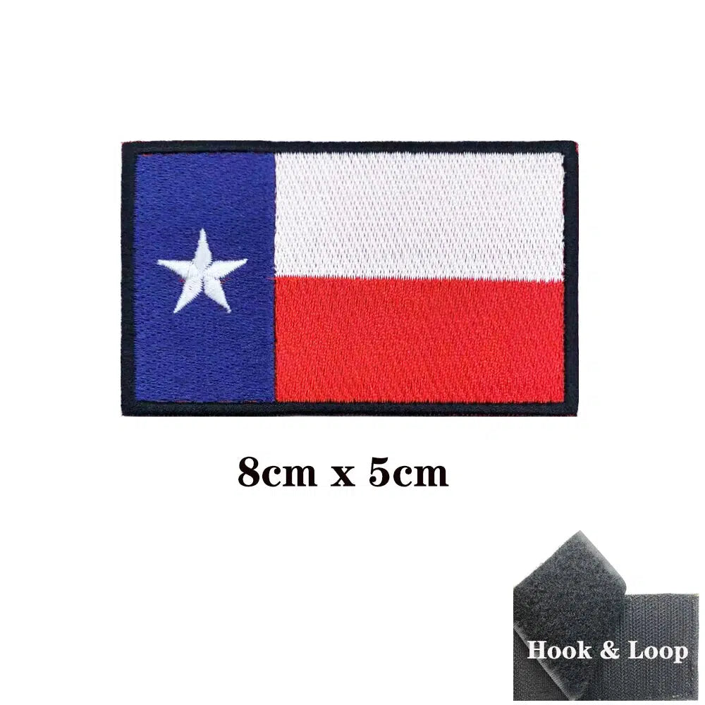 Texas State Flag Patch - Iron On/Hook & Loop Patch