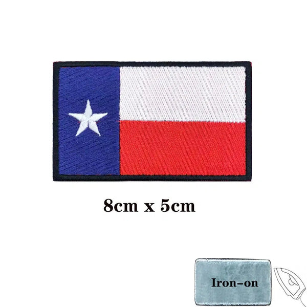 Texas State Flag Patch - Iron On/Hook & Loop Patch