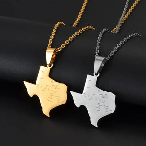 Texas State Map Necklace