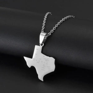 Texas State Map Necklace
