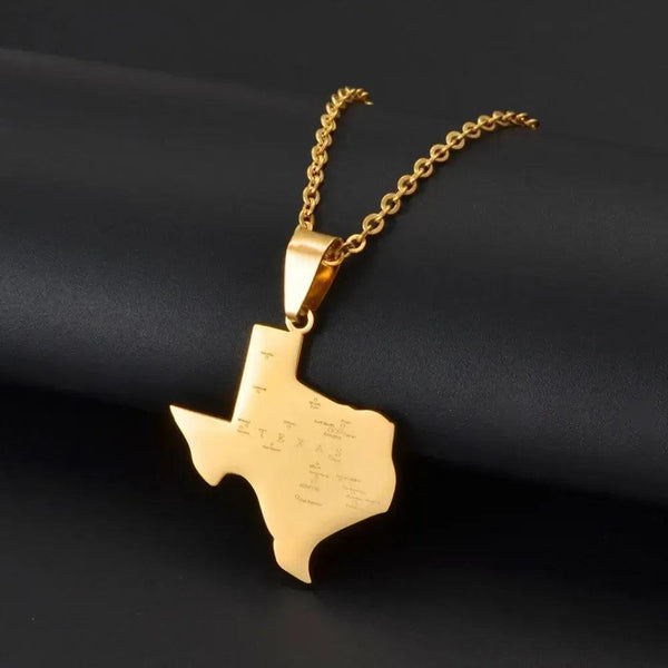 Texas State Map Necklace