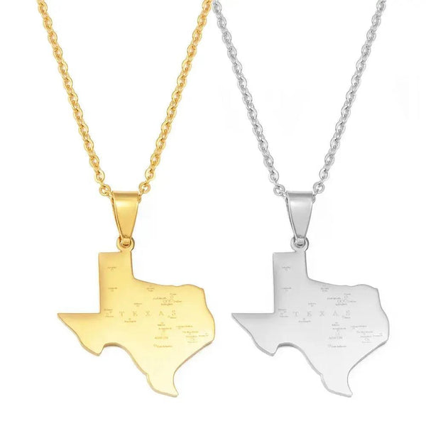 Texas State Map Necklace