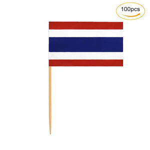 Thailand Flag Toothpicks - Cupcake Toppers (100Pcs)