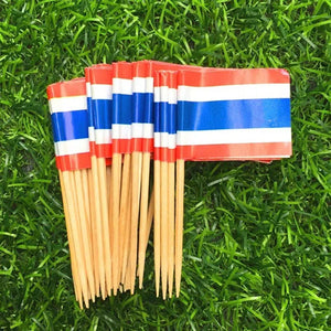 Thailand Flag Toothpicks - Cupcake Toppers (100Pcs)