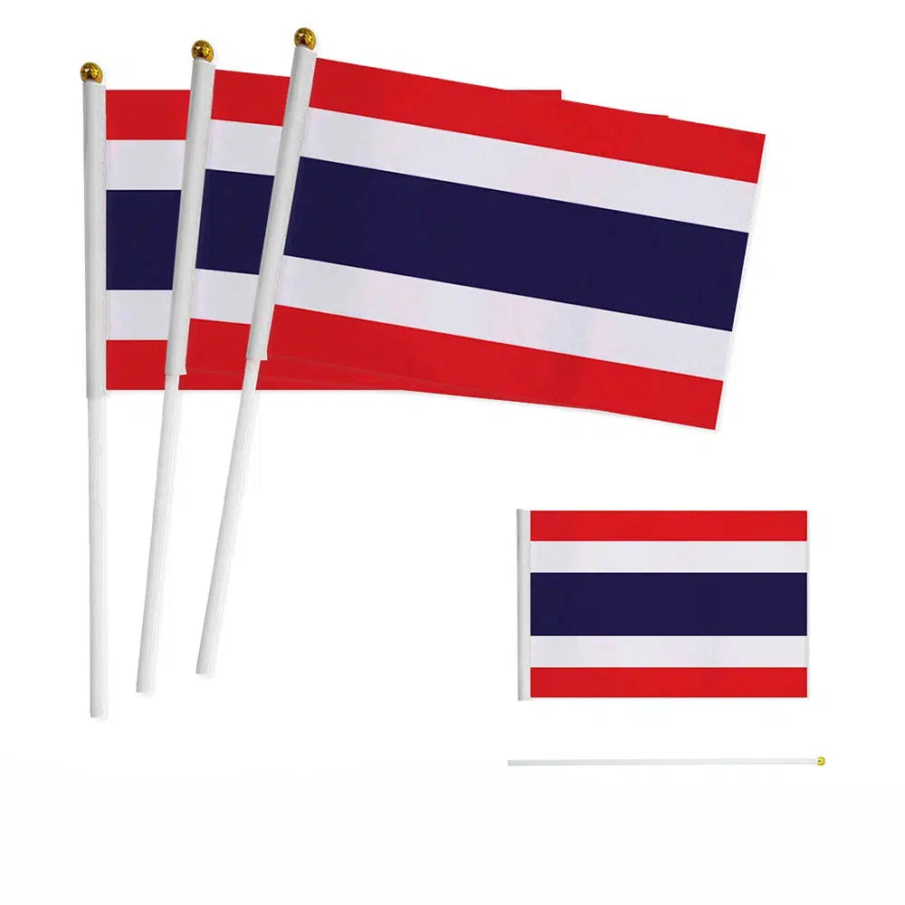 Thailand Flag on Stick - Small Handheld Flag (50/100Pcs)