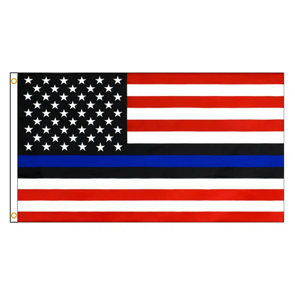 Thin Blue Line USA Flag - 90x150cm(3x5ft) - 60x90cm(2x3ft)
