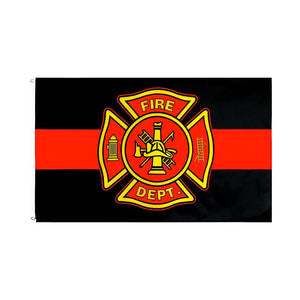 Thin Red Line Fire Department Flag - 90x150cm(3x5ft) - 60x90cm(2x3ft)