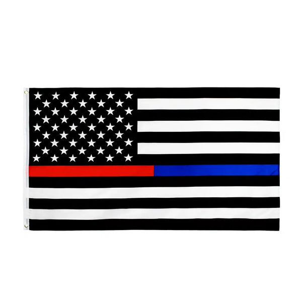 Thin Red and Blue Line Flag - 90x150cm(3x5ft) - 60x90cm(2x3ft)