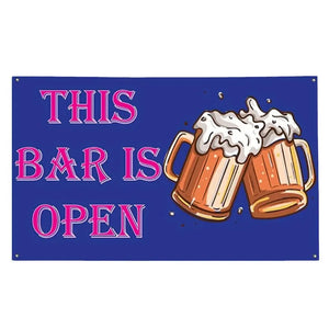 This Bar Is Open Beer Flag - 90x150cm(3x5ft) - 60x90cm(2x3ft)