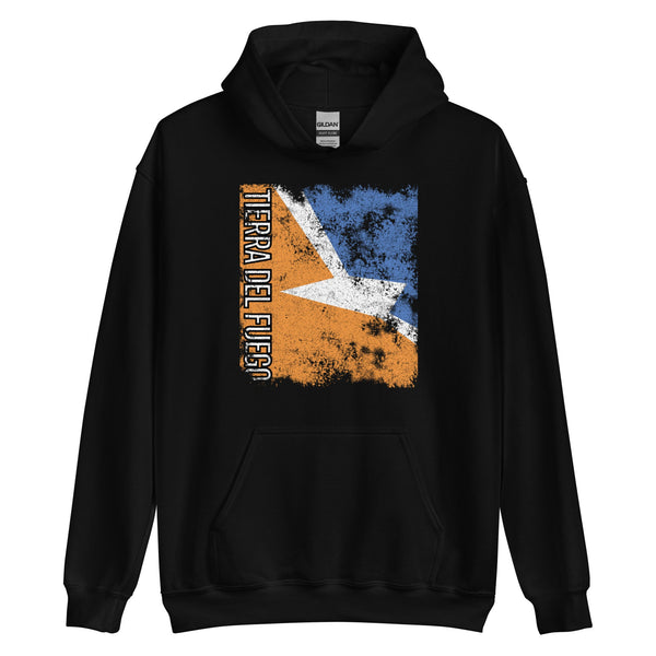 Tierra Del Fuego Flag - Distressed Flag Hoodie