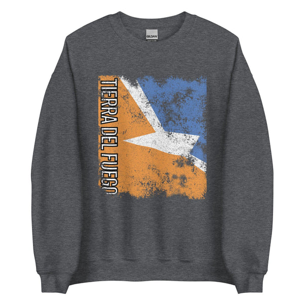 Tierra Del Fuego Flag - Distressed Flag Sweatshirt