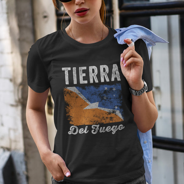 Tierra Del Fuego Flag Distressed T-Shirt