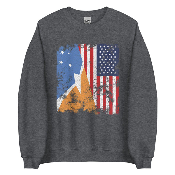 Tierra Del Fuego USA Flag Half American Sweatshirt