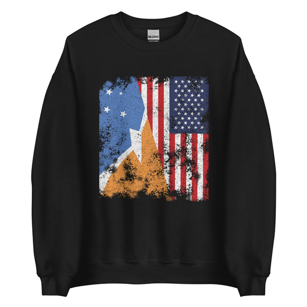 Tierra Del Fuego USA Flag Half American Sweatshirt