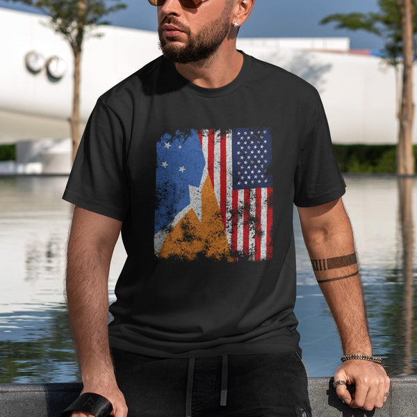Tierra Del Fuego USA Flag Half American T-Shirt