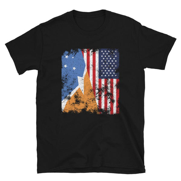 Tierra Del Fuego USA Flag Half American T-Shirt