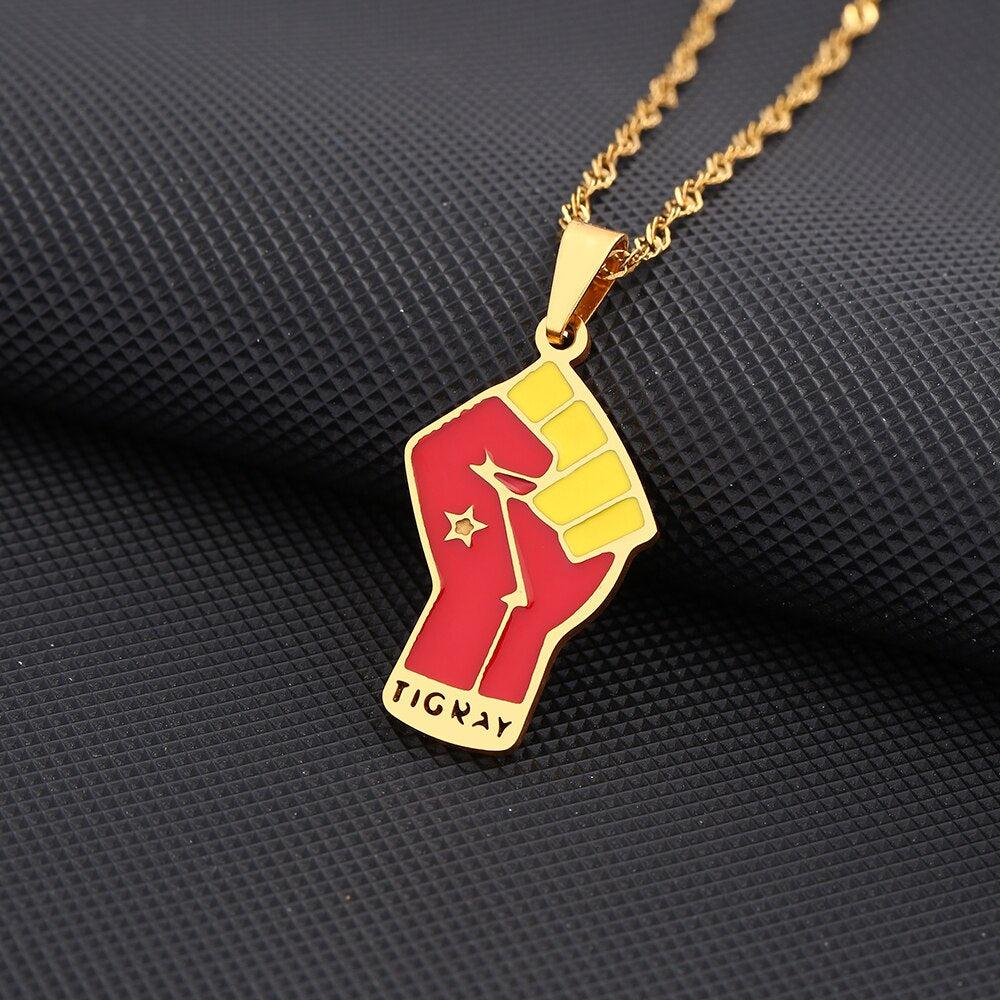 Tigray Flag Fist Necklace