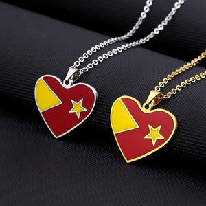 Tigray Flag Heart Necklace