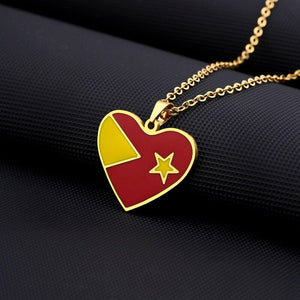 Tigray Flag Heart Necklace