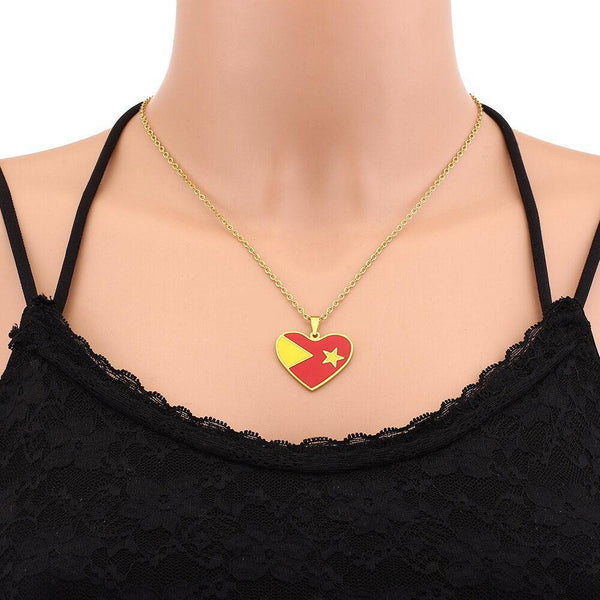 Tigray Flag Heart Necklace