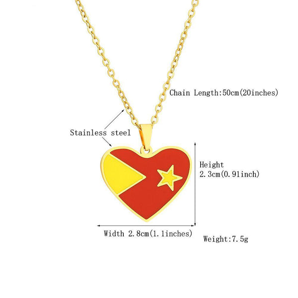 Tigray Flag Heart Necklace