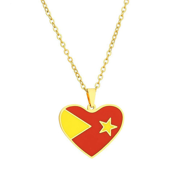 Tigray Flag Heart Necklace