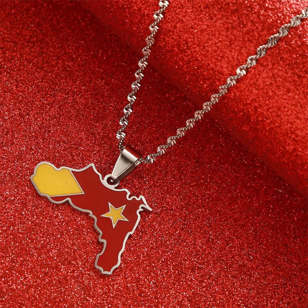 Tigray Flag Map Necklace