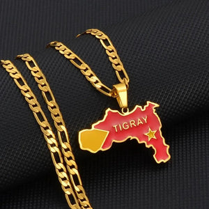 Tigray Flag Map Necklace