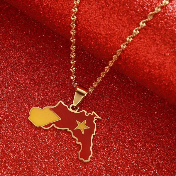 Tigray Flag Map Necklace